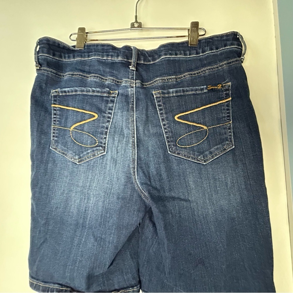 Seven7 Blue Jean Denim Bermuda Shorts Women's 16 - Picture 5 of 10